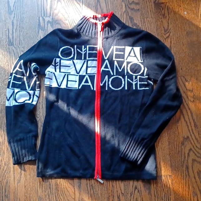 Wool And Cotton Full Zip Cardiganwith Love And Amounts And Never Design